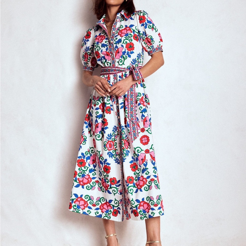 Alexa Maxi Shirt Dress
Multi, Ornamental Lattice